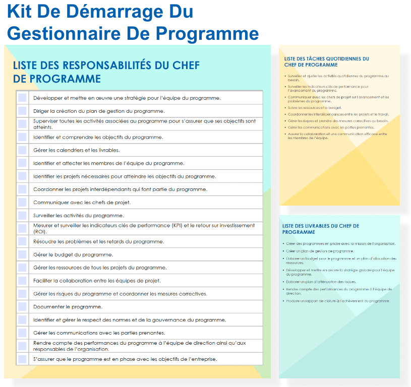 Kit de démarrage du gestionnaire de programme