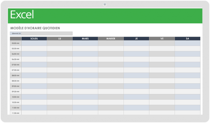 Horaire quotidien