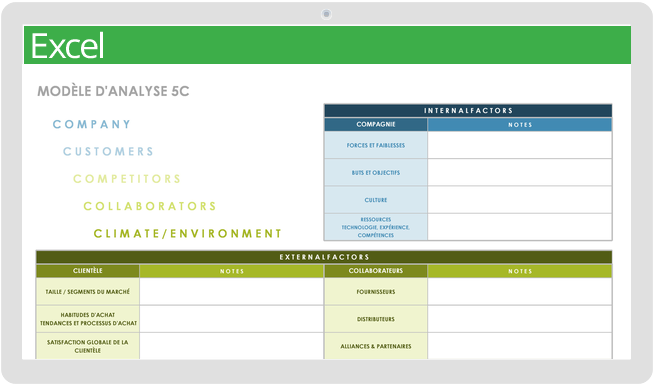 Marketing Processes 5C Analysis Template-French