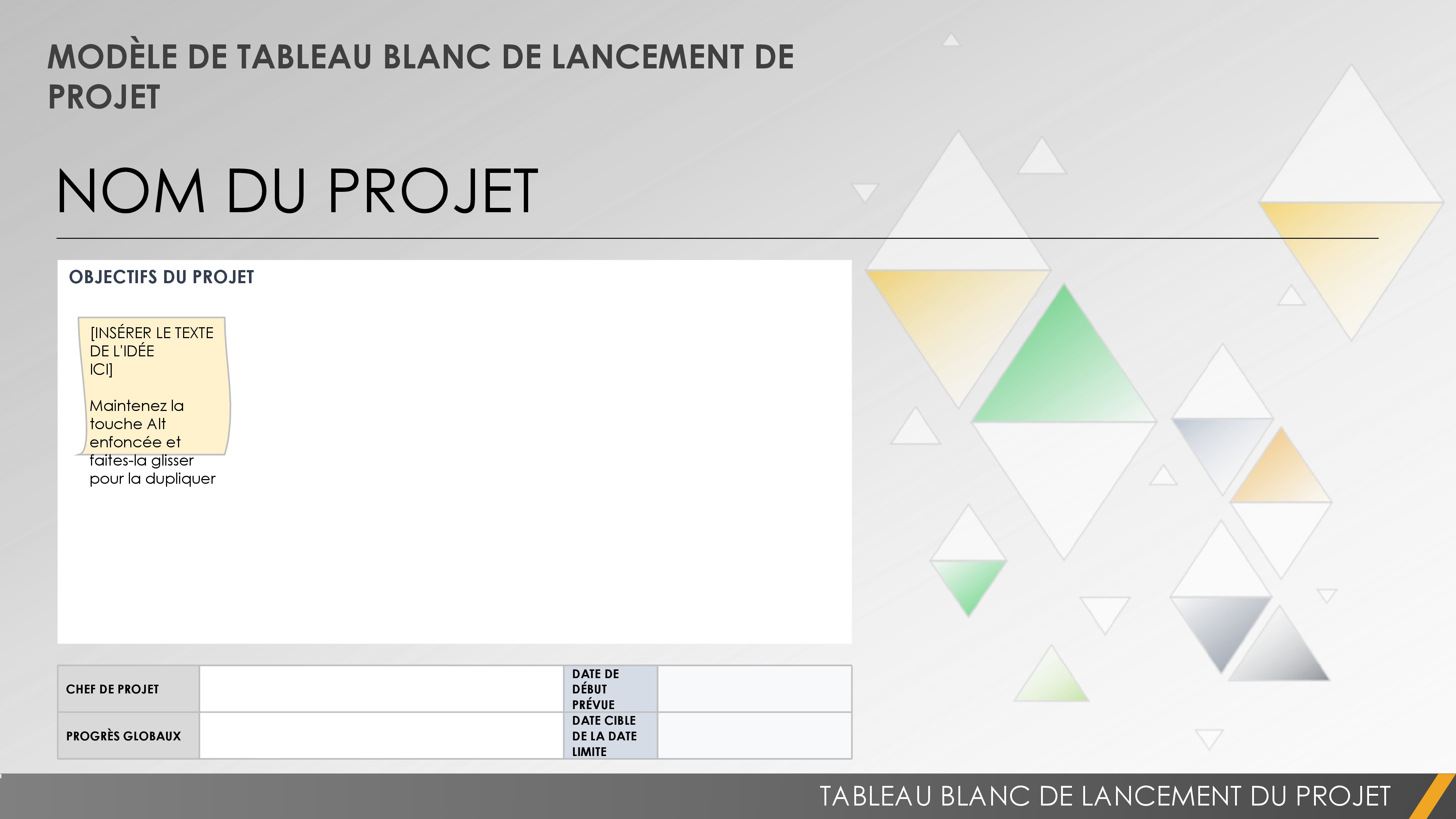  Modèle de tableau blanc de lancement de projet