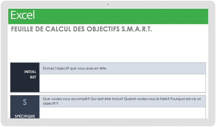 FEUILLE DE TRAVAIL SUR LES OBJECTIFS S.M.A.R.T